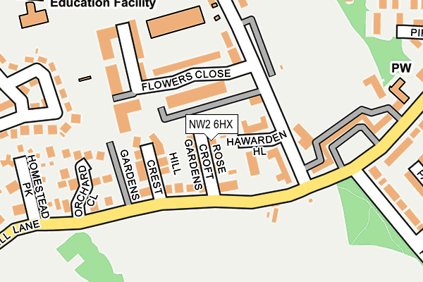 NW2 6HX map - OS OpenMap – Local (Ordnance Survey) NW2 6HX map - OS OpenMap – Local (Ordnance Survey)