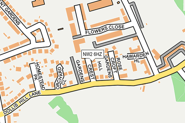NW2 6HZ map - OS OpenMap – Local (Ordnance Survey) NW2 6HZ map - OS OpenMap – Local (Ordnance Survey)