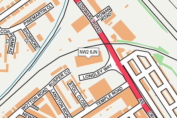 NW2 6JN map - OS OpenMap – Local (Ordnance Survey) NW2 6JN map - OS OpenMap – Local (Ordnance Survey)