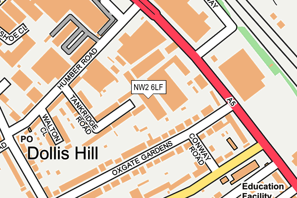 NW2 6LF map - OS OpenMap – Local (Ordnance Survey) NW2 6LF map - OS OpenMap – Local (Ordnance Survey)