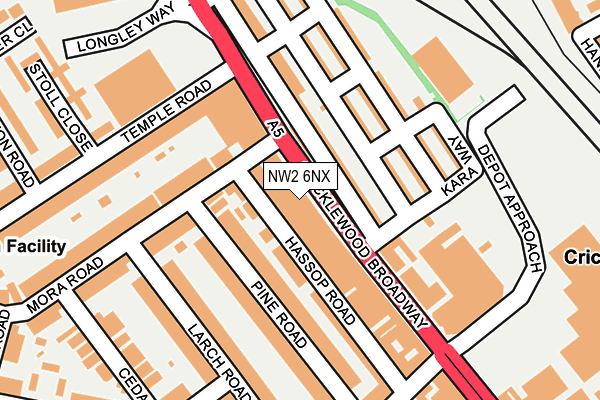 NW2 6NX map - OS OpenMap – Local (Ordnance Survey) NW2 6NX map - OS OpenMap – Local (Ordnance Survey)