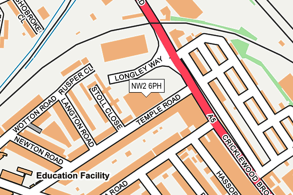 NW2 6PH map - OS OpenMap – Local (Ordnance Survey) NW2 6PH map - OS OpenMap – Local (Ordnance Survey)