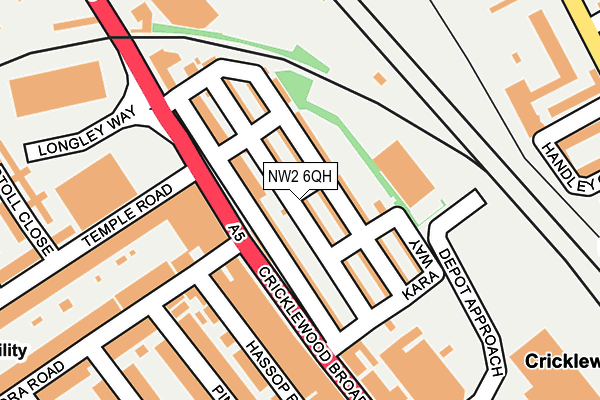 NW2 6QH map - OS OpenMap – Local (Ordnance Survey) NW2 6QH map - OS OpenMap – Local (Ordnance Survey)