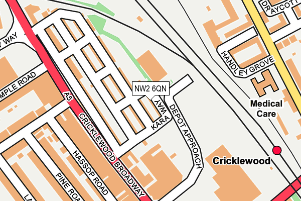 NW2 6QN map - OS OpenMap – Local (Ordnance Survey) NW2 6QN map - OS OpenMap – Local (Ordnance Survey)