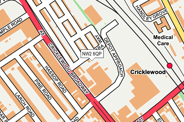NW2 6QP map - OS OpenMap – Local (Ordnance Survey) NW2 6QP map - OS OpenMap – Local (Ordnance Survey)