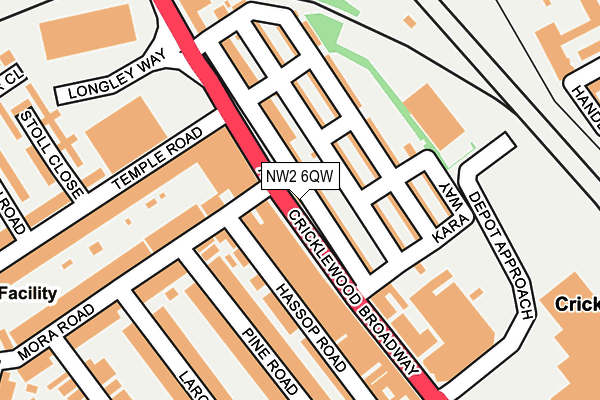 NW2 6QW map - OS OpenMap – Local (Ordnance Survey) NW2 6QW map - OS OpenMap – Local (Ordnance Survey)