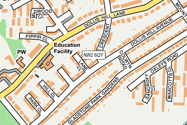 NW2 6QY map - OS OpenMap – Local (Ordnance Survey) NW2 6QY map - OS OpenMap – Local (Ordnance Survey)