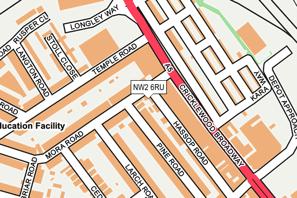 NW2 6RU map - OS OpenMap – Local (Ordnance Survey) NW2 6RU map - OS OpenMap – Local (Ordnance Survey)