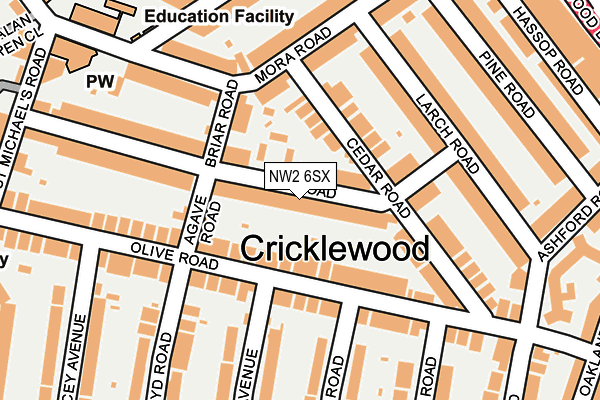 NW2 6SX map - OS OpenMap – Local (Ordnance Survey) NW2 6SX map - OS OpenMap – Local (Ordnance Survey)