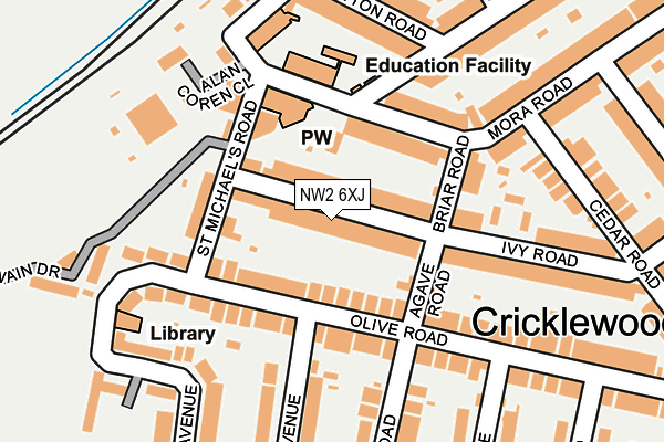 NW2 6XJ map - OS OpenMap – Local (Ordnance Survey) NW2 6XJ map - OS OpenMap – Local (Ordnance Survey)