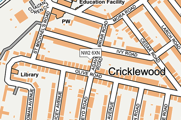 NW2 6XN map - OS OpenMap – Local (Ordnance Survey) NW2 6XN map - OS OpenMap – Local (Ordnance Survey)