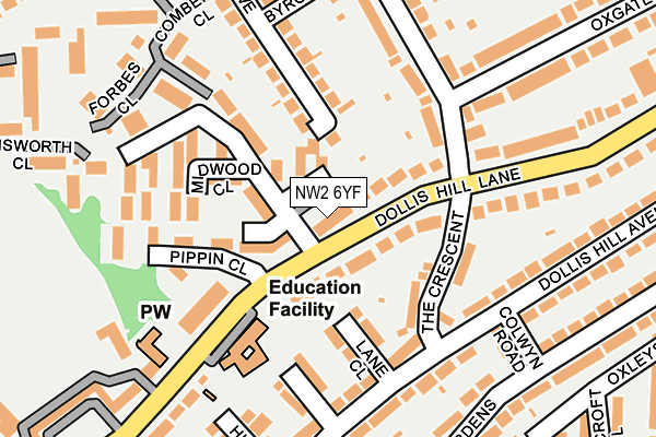 NW2 6YF map - OS OpenMap – Local (Ordnance Survey) NW2 6YF map - OS OpenMap – Local (Ordnance Survey)