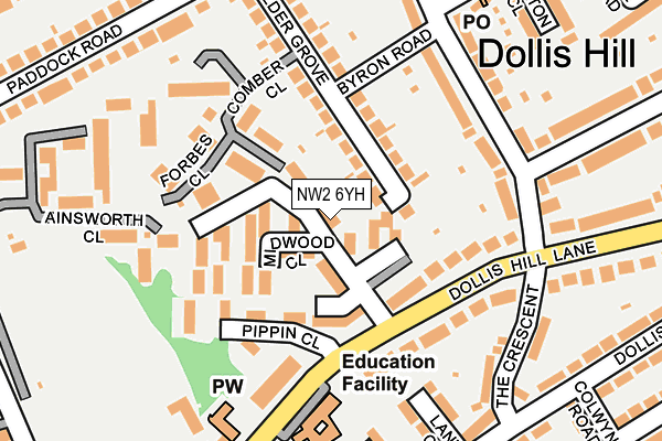 NW2 6YH map - OS OpenMap – Local (Ordnance Survey) NW2 6YH map - OS OpenMap – Local (Ordnance Survey)