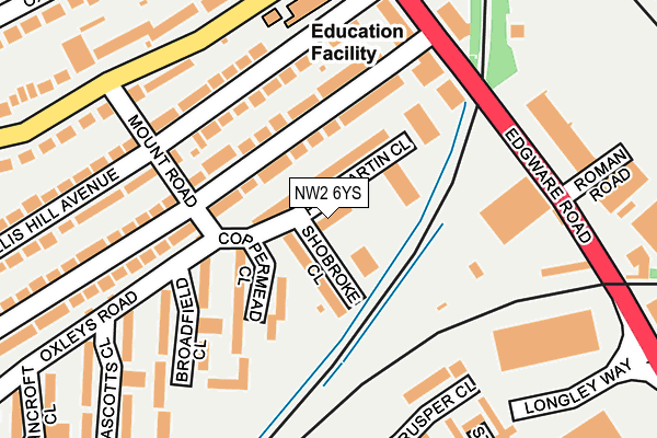 NW2 6YS map - OS OpenMap – Local (Ordnance Survey) NW2 6YS map - OS OpenMap – Local (Ordnance Survey)