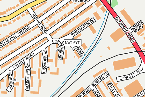 NW2 6YT map - OS OpenMap – Local (Ordnance Survey) NW2 6YT map - OS OpenMap – Local (Ordnance Survey)