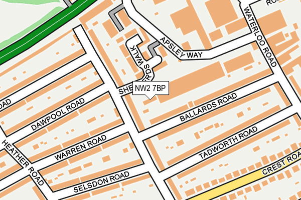 NW2 7BP map - OS OpenMap – Local (Ordnance Survey) NW2 7BP map - OS OpenMap – Local (Ordnance Survey)