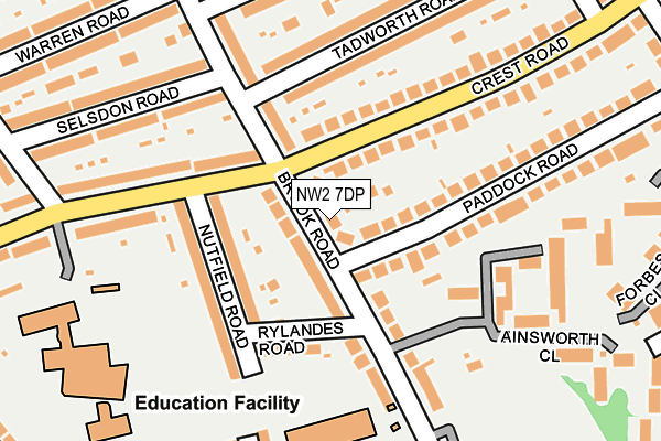 NW2 7DP map - OS OpenMap – Local (Ordnance Survey) NW2 7DP map - OS OpenMap – Local (Ordnance Survey)