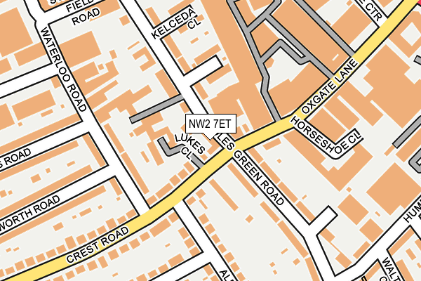 NW2 7ET map - OS OpenMap – Local (Ordnance Survey) NW2 7ET map - OS OpenMap – Local (Ordnance Survey)