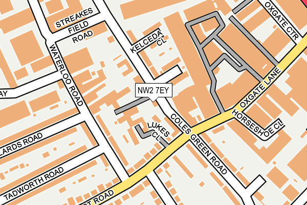 NW2 7EY map - OS OpenMap – Local (Ordnance Survey)
