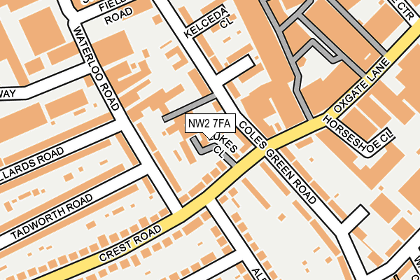 NW2 7FA map - OS OpenMap – Local (Ordnance Survey) NW2 7FA map - OS OpenMap – Local (Ordnance Survey)