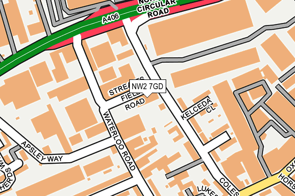 NW2 7GD map - OS OpenMap – Local (Ordnance Survey) NW2 7GD map - OS OpenMap – Local (Ordnance Survey)