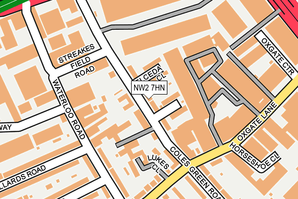 NW2 7HN map - OS OpenMap – Local (Ordnance Survey) NW2 7HN map - OS OpenMap – Local (Ordnance Survey)