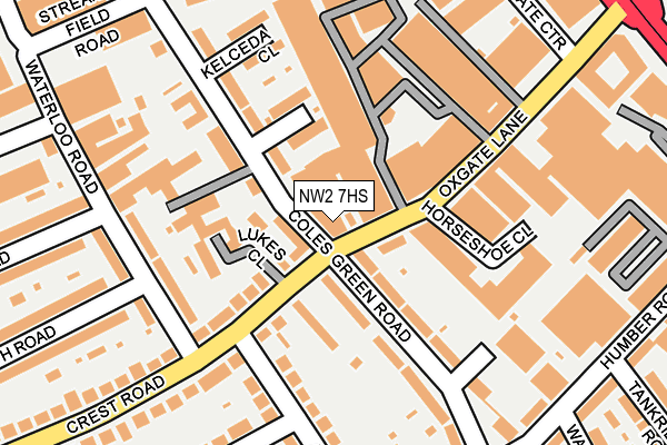 NW2 7HS map - OS OpenMap – Local (Ordnance Survey) NW2 7HS map - OS OpenMap – Local (Ordnance Survey)