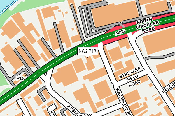 NW2 7JR map - OS OpenMap – Local (Ordnance Survey) NW2 7JR map - OS OpenMap – Local (Ordnance Survey)