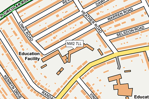 NW2 7LL map - OS OpenMap – Local (Ordnance Survey) NW2 7LL map - OS OpenMap – Local (Ordnance Survey)