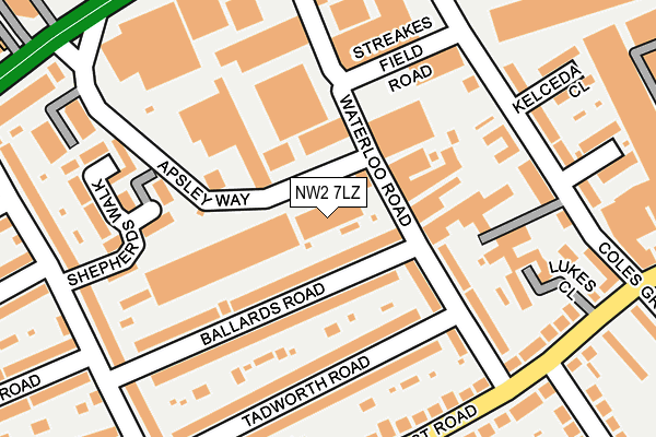 NW2 7LZ map - OS OpenMap – Local (Ordnance Survey) NW2 7LZ map - OS OpenMap – Local (Ordnance Survey)