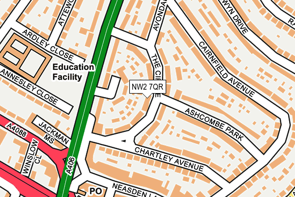 NW2 7QR map - OS OpenMap – Local (Ordnance Survey) NW2 7QR map - OS OpenMap – Local (Ordnance Survey)