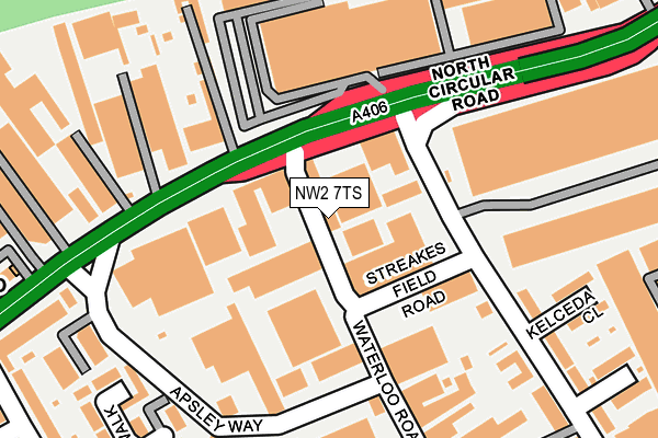 NW2 7TS map - OS OpenMap – Local (Ordnance Survey)