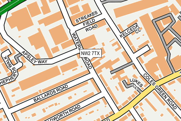 NW2 7TX map - OS OpenMap – Local (Ordnance Survey) NW2 7TX map - OS OpenMap – Local (Ordnance Survey)