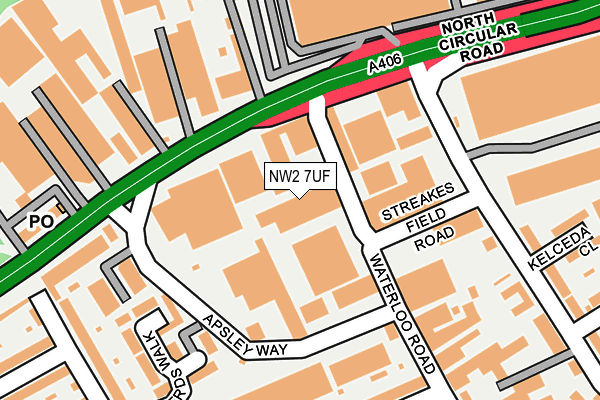 NW2 7UF map - OS OpenMap – Local (Ordnance Survey) NW2 7UF map - OS OpenMap – Local (Ordnance Survey)