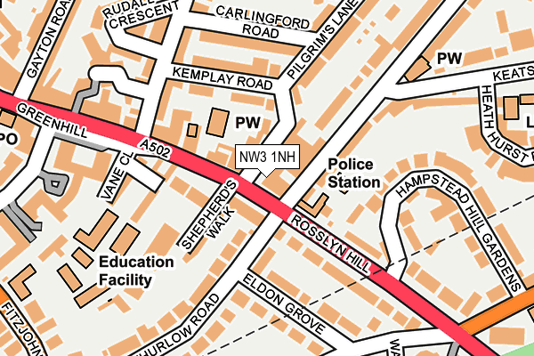 NW3 1NH map - OS OpenMap – Local (Ordnance Survey) NW3 1NH map - OS OpenMap – Local (Ordnance Survey)