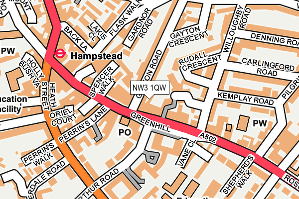 NW3 1QW map - OS OpenMap – Local (Ordnance Survey) NW3 1QW map - OS OpenMap – Local (Ordnance Survey)