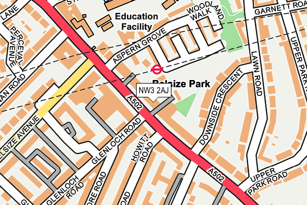 NW3 2AJ map - OS OpenMap – Local (Ordnance Survey) NW3 2AJ map - OS OpenMap – Local (Ordnance Survey)