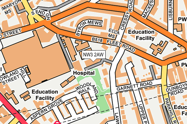 NW3 2AW map - OS OpenMap – Local (Ordnance Survey) NW3 2AW map - OS OpenMap – Local (Ordnance Survey)