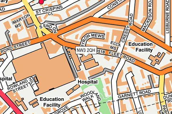 NW3 2QH map - OS OpenMap – Local (Ordnance Survey) NW3 2QH map - OS OpenMap – Local (Ordnance Survey)