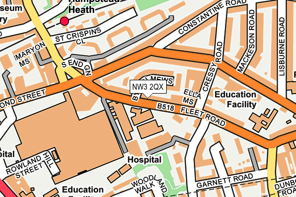 NW3 2QX map - OS OpenMap – Local (Ordnance Survey) NW3 2QX map - OS OpenMap – Local (Ordnance Survey)