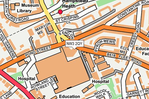 NW3 2QY map - OS OpenMap – Local (Ordnance Survey) NW3 2QY map - OS OpenMap – Local (Ordnance Survey)