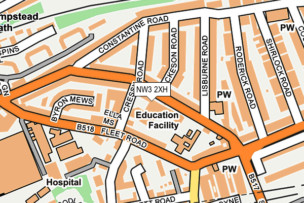 NW3 2XH map - OS OpenMap – Local (Ordnance Survey) NW3 2XH map - OS OpenMap – Local (Ordnance Survey)