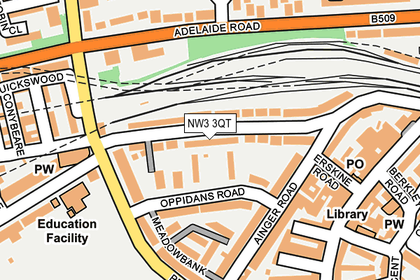 NW3 3QT map - OS OpenMap – Local (Ordnance Survey) NW3 3QT map - OS OpenMap – Local (Ordnance Survey)