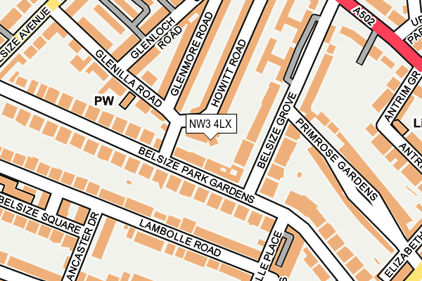 NW3 4LX map - OS OpenMap – Local (Ordnance Survey) NW3 4LX map - OS OpenMap – Local (Ordnance Survey)