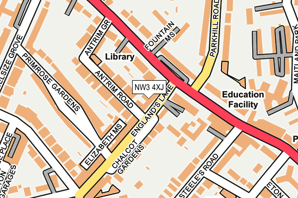 NW3 4XJ map - OS OpenMap – Local (Ordnance Survey) NW3 4XJ map - OS OpenMap – Local (Ordnance Survey)