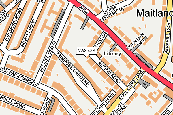NW3 4XS map - OS OpenMap – Local (Ordnance Survey) NW3 4XS map - OS OpenMap – Local (Ordnance Survey)