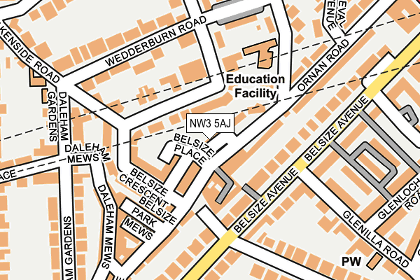 NW3 5AJ map - OS OpenMap – Local (Ordnance Survey) NW3 5AJ map - OS OpenMap – Local (Ordnance Survey)