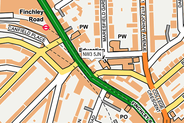 NW3 5JN map - OS OpenMap – Local (Ordnance Survey) NW3 5JN map - OS OpenMap – Local (Ordnance Survey)