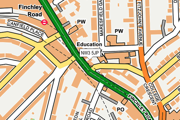 NW3 5JP map - OS OpenMap – Local (Ordnance Survey)