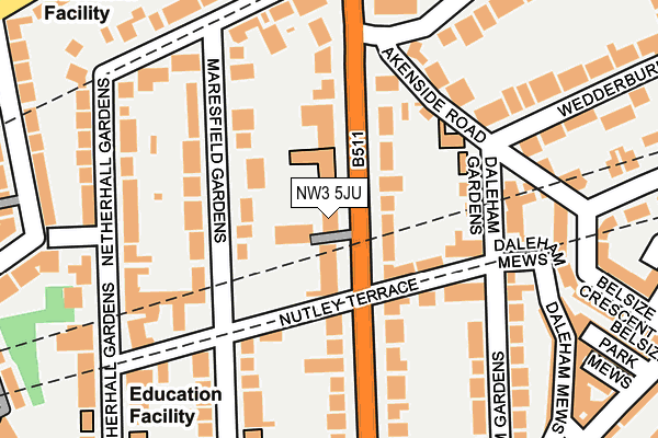 NW3 5JU map - OS OpenMap – Local (Ordnance Survey) NW3 5JU map - OS OpenMap – Local (Ordnance Survey)
